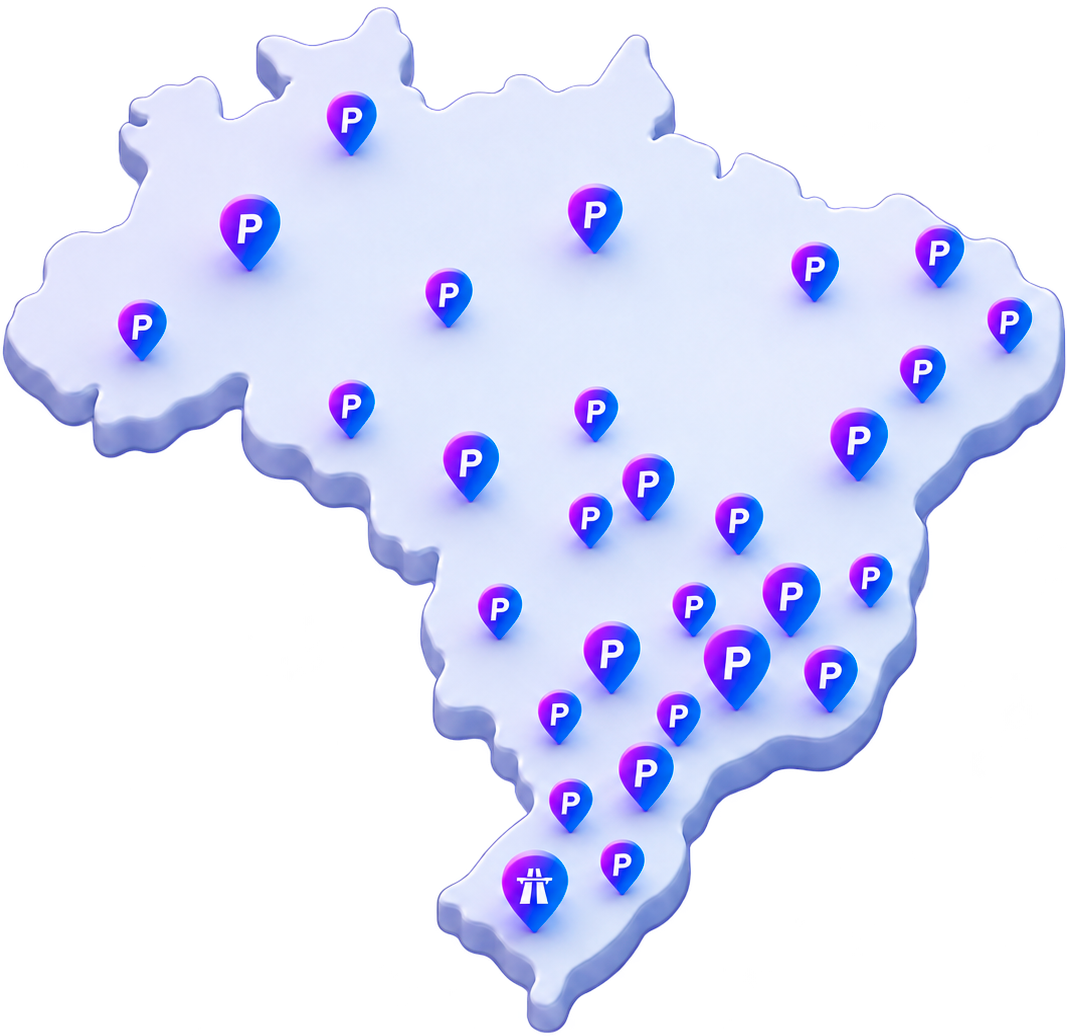 Mapa do Brasil com locais disponíveis